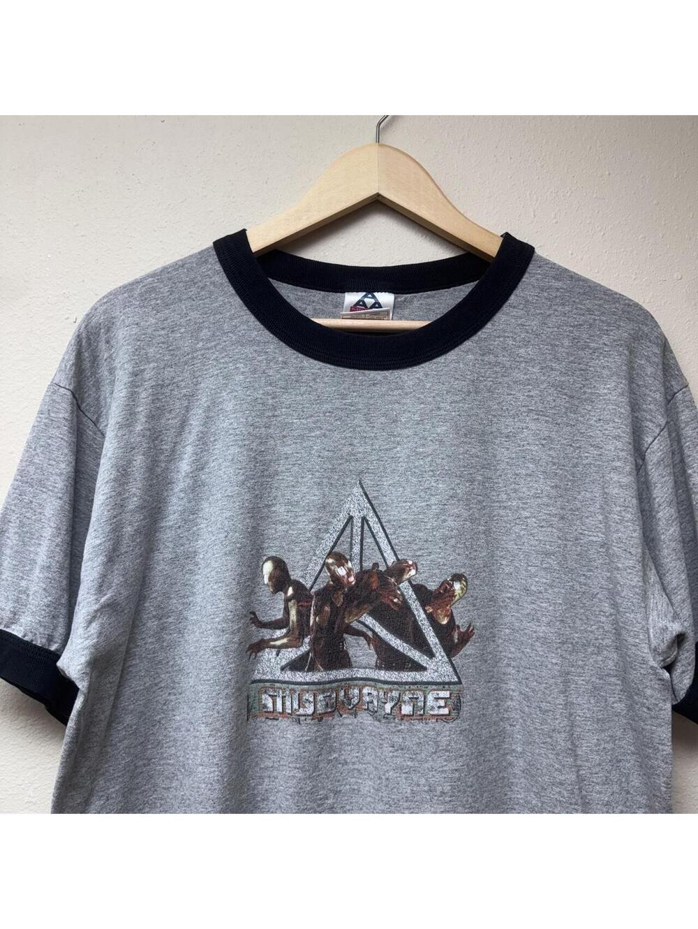 Insane Vintage Y2K Mudvayne Ringer Band Tee with a zombie graphic